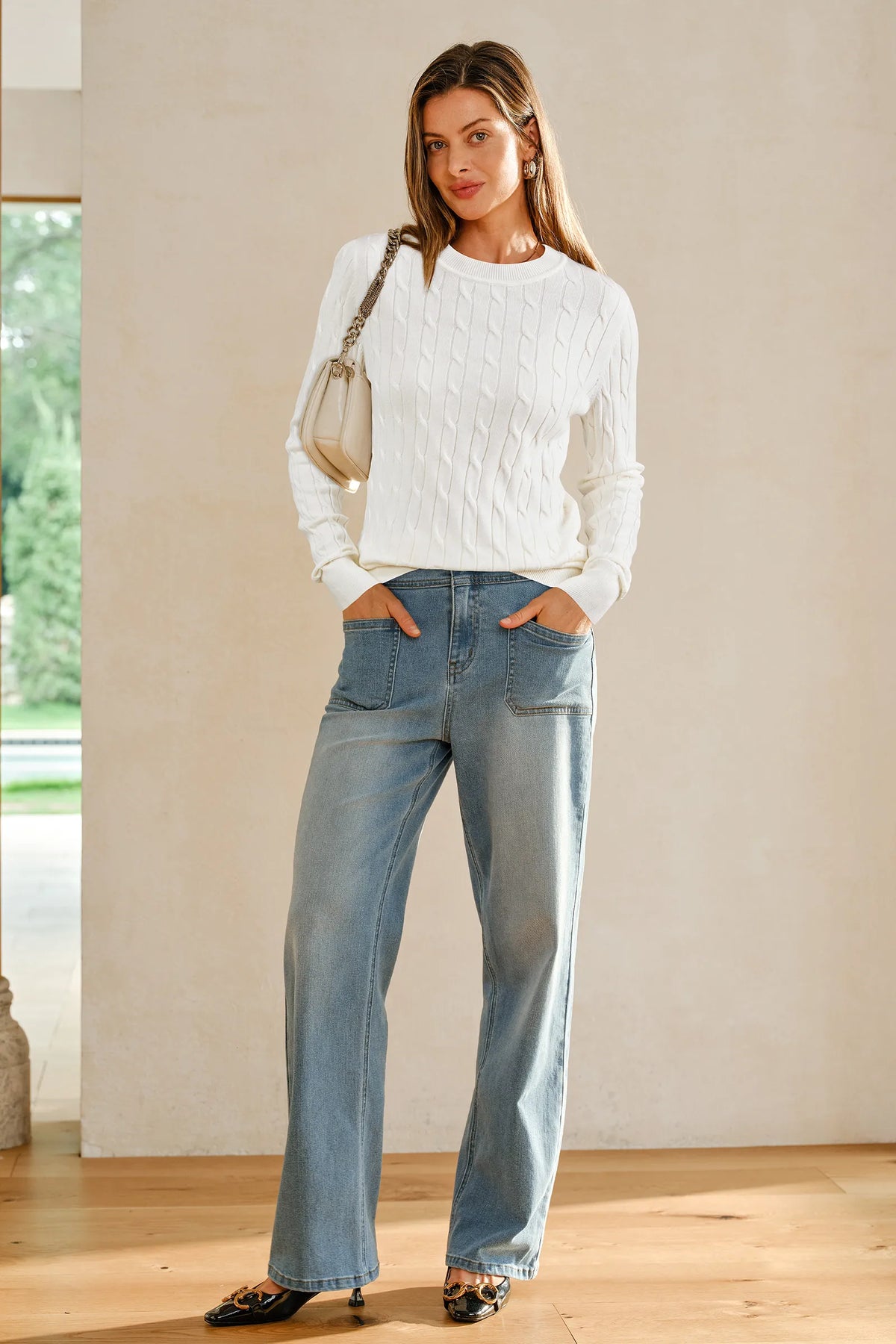 Arach&Cloz Wool-Blend Crew-Neck Pullover — product image 95