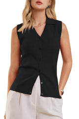 Women's Slim Fit Button Down Fall Business Casual Tank Tops 2026