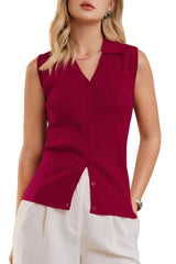 Women's Slim Fit Button Down Fall Business Casual Tank Tops 2026