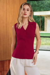 Women's Slim Fit Button Down Fall Business Casual Tank Tops 2026