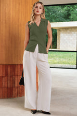 Women's Slim Fit Button Down Fall Business Casual Tank Tops 2026