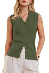 Women's Slim Fit Button Down Fall Business Casual Tank Tops 2026