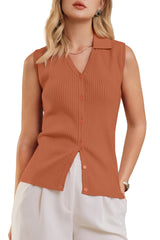 Women's Slim Fit Button Down Fall Business Casual Tank Tops 2026