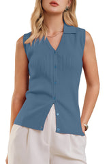 Women's Slim Fit Button Down Fall Business Casual Tank Tops 2026