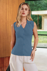 Women's Slim Fit Button Down Fall Business Casual Tank Tops 2026