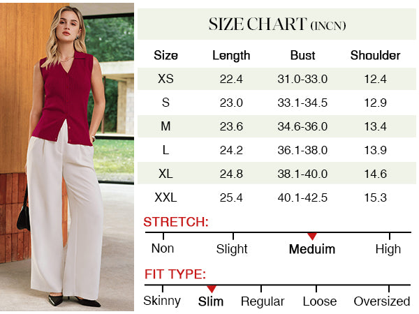 Women's Slim Fit Button Down Fall Business Casual Tank Tops 2026 A+ 图文