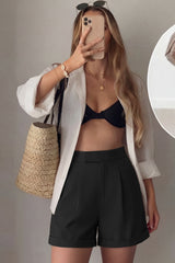 Women's Linen Blend Wide Leg Business Casual Dressy Shorts