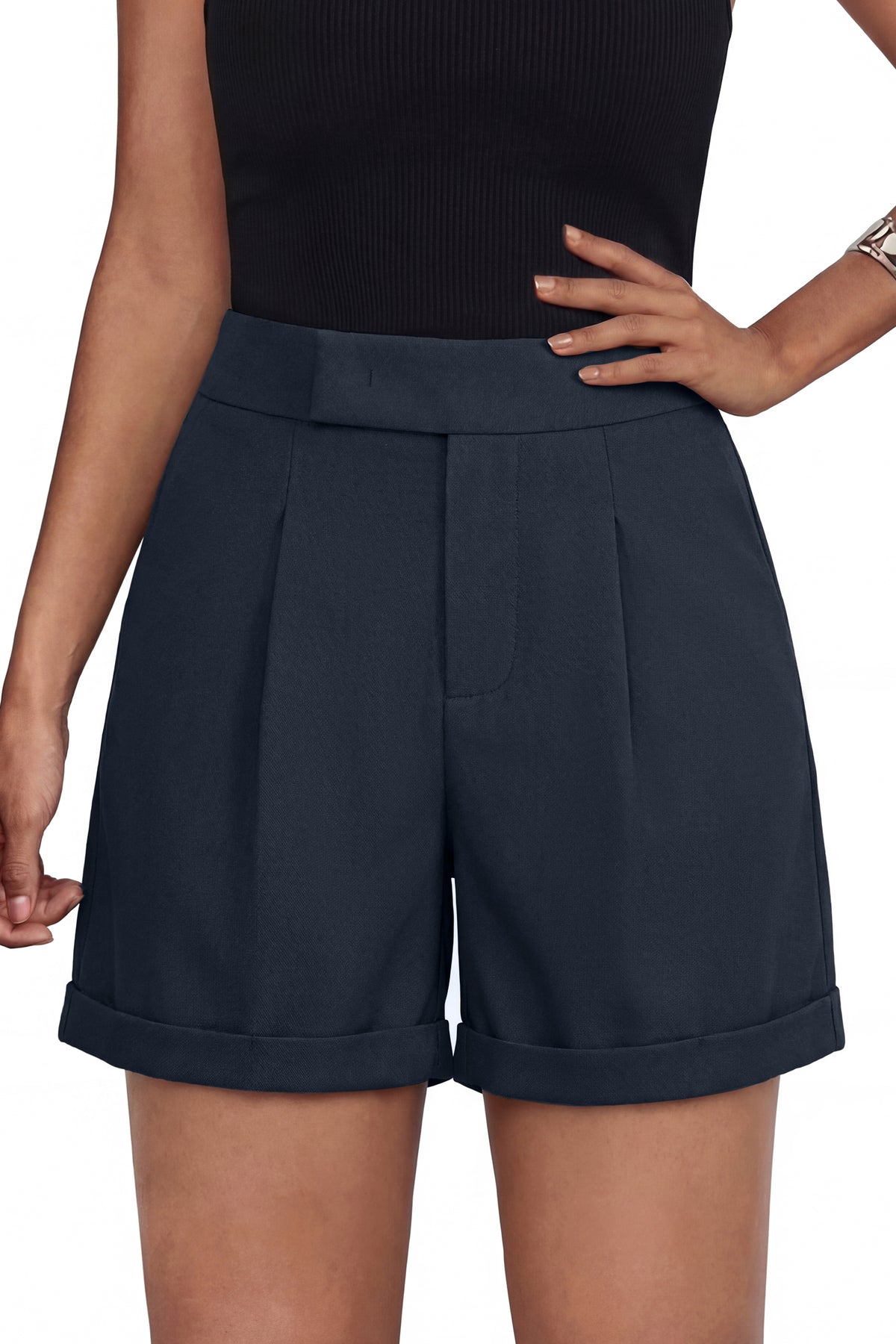 Arach&Cloz Linen-Blend Wide-Leg Shorts — product image 13