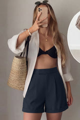 Women's Linen Blend Wide Leg Business Casual Dressy Shorts