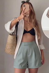 Women's Linen Blend Wide Leg Business Casual Dressy Shorts