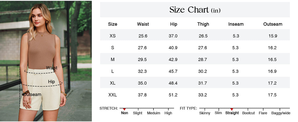 Women's Linen Blend Wide Leg Business Casual Dressy Shorts A+ 图文