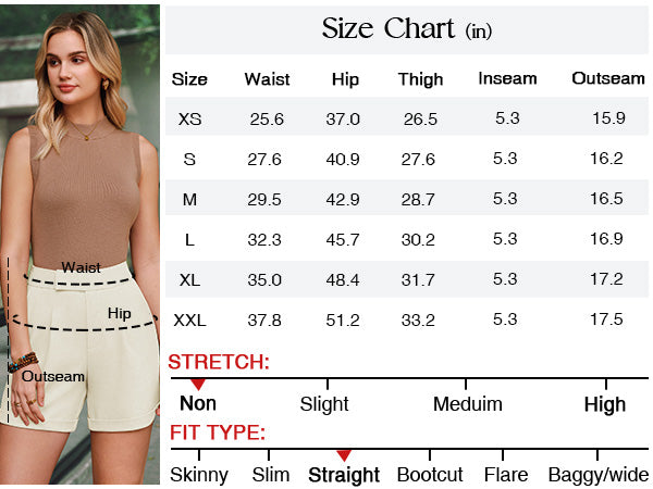 Women's Linen Blend Wide Leg Business Casual Dressy Shorts A+ 图文