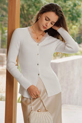 Arach&Cloz Women's 100% Cotton Lace Button Slim Fitted Cardigan(2026)