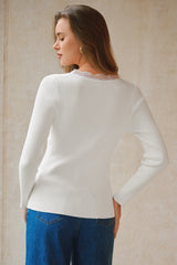 Arach&Cloz Women's 100% Cotton Lace Button Slim Fitted Cardigan(2026)