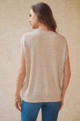 Arach&Cloz Women's Wool Blend Oversized Short-Sleeve Sweater(2026)