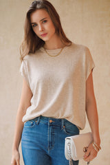 Arach&Cloz Women's Wool Blend Oversized Short-Sleeve Sweater(2026)