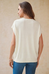 Arach&Cloz Women's Wool Blend Oversized Short-Sleeve Sweater(2026)