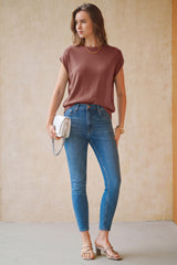 Arach&Cloz Women's Wool Blend Oversized Short-Sleeve Sweater(2026)