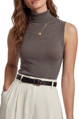 Women's Wool Blend Slim Fit Turtleneck Fall Casual Tank Tops