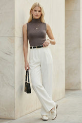Women's Wool Blend Slim Fit Turtleneck Fall Casual Tank Tops