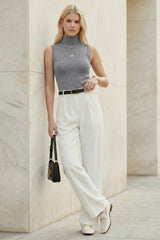 Women's Wool Blend Slim Fit Turtleneck Fall Casual Tank Tops