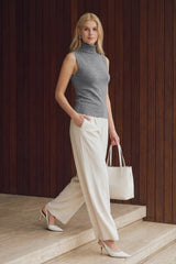 Women's Wool Blend Slim Fit Turtleneck Fall Casual Tank Tops