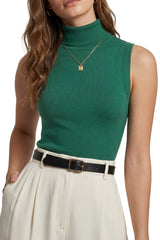 Women's Wool Blend Slim Fit Turtleneck Fall Casual Tank Tops
