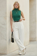 Women's Wool Blend Slim Fit Turtleneck Fall Casual Tank Tops