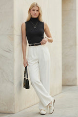 Women's Wool Blend Slim Fit Turtleneck Fall Casual Tank Tops