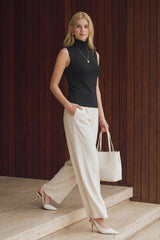 Women's Wool Blend Slim Fit Turtleneck Fall Casual Tank Tops