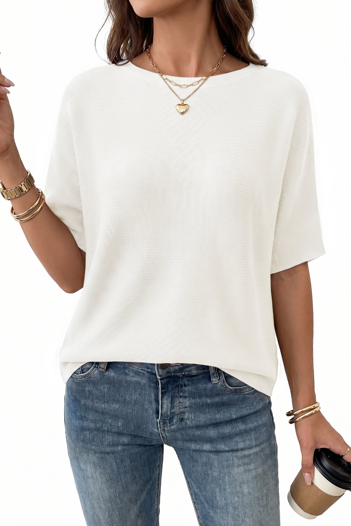 Women's Oversized Batwing Sleeve Business Casual Sweater Tops