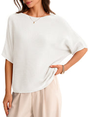 Women's Oversized Batwing Sleeve Business Casual Sweater Tops