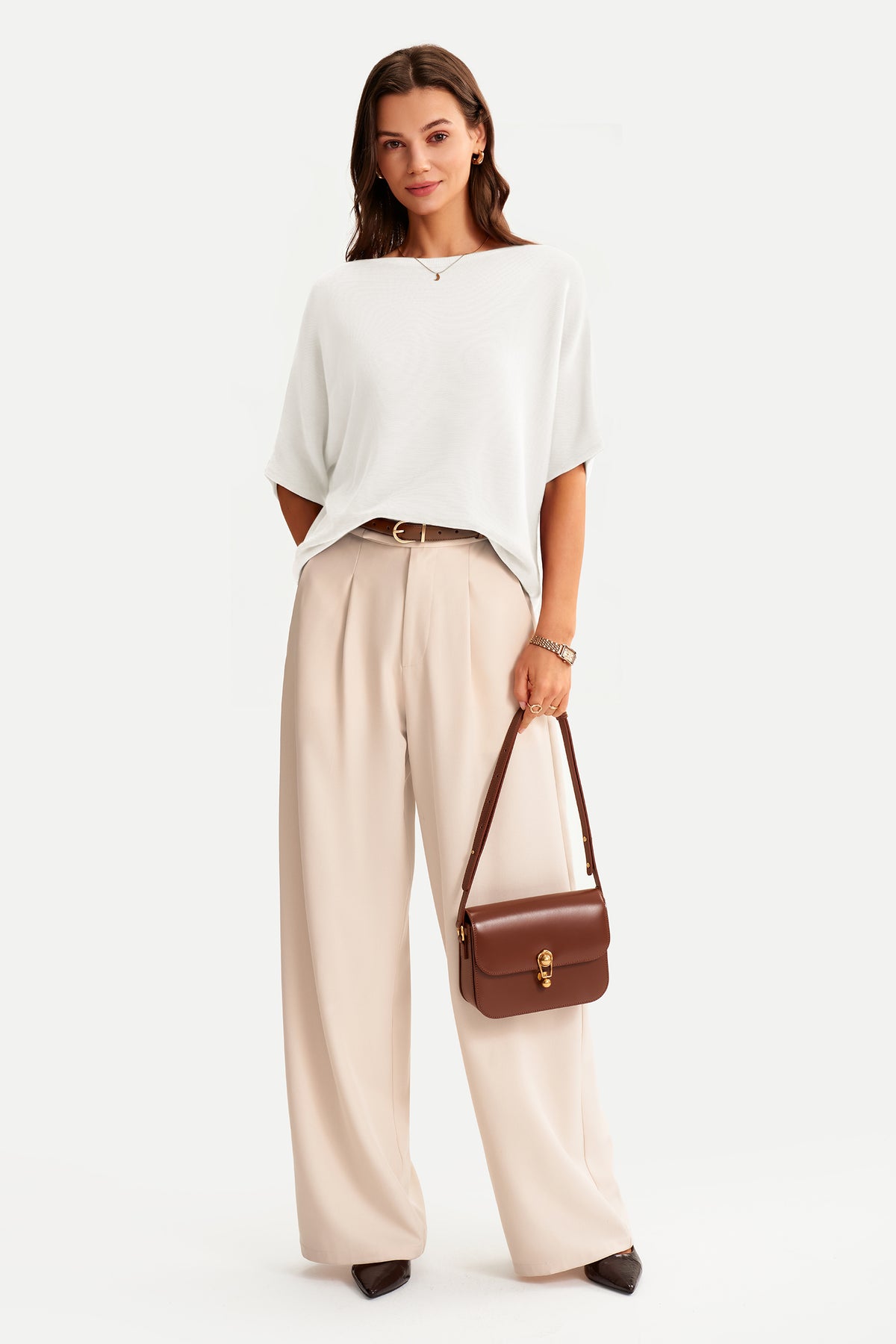 Arach&Cloz 100% Cotton Batwing-Sleeve Oversized Knit Top — product image 7