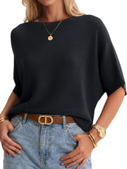 Women's Oversized Batwing Sleeve Business Casual Sweater Tops