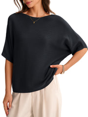 Women's Oversized Batwing Sleeve Business Casual Sweater Tops