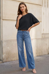 Women's Oversized Batwing Sleeve Business Casual Sweater Tops