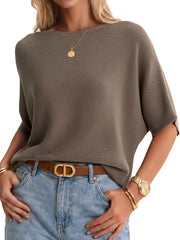 Women's Oversized Batwing Sleeve Business Casual Sweater Tops