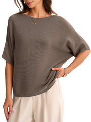 Women's Oversized Batwing Sleeve Business Casual Sweater Tops