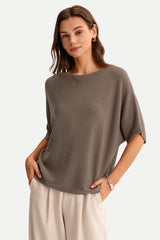 Women's Oversized Batwing Sleeve Business Casual Sweater Tops