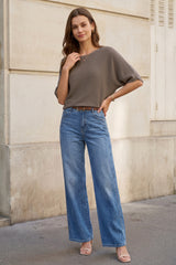 Women's Oversized Batwing Sleeve Business Casual Sweater Tops