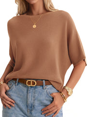Women's Oversized Batwing Sleeve Business Casual Sweater Tops