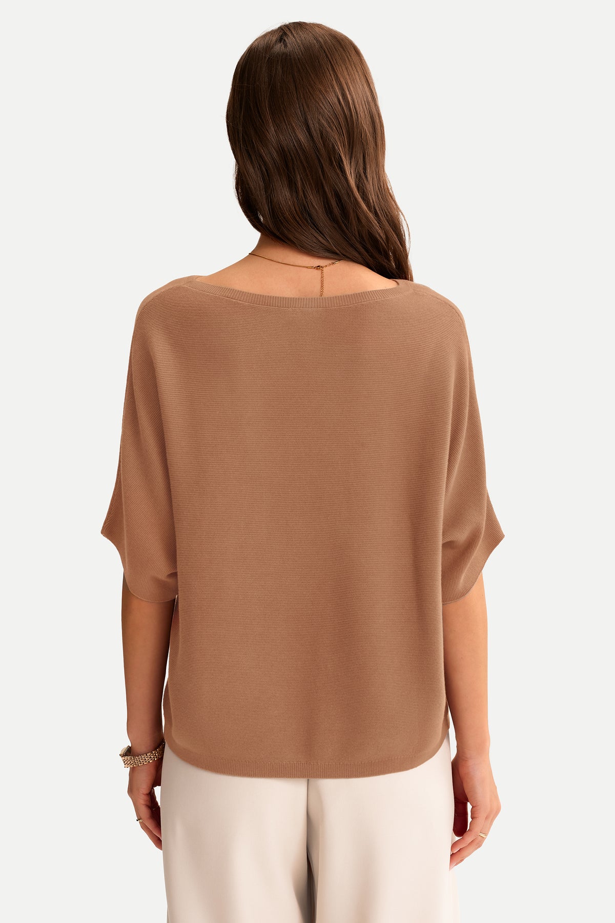 Arach&Cloz 100% Cotton Batwing-Sleeve Oversized Knit Top — product image 37