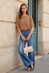 Women's Oversized Batwing Sleeve Business Casual Sweater Tops