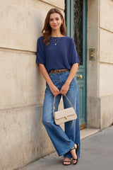Women's Oversized Batwing Sleeve Business Casual Sweater Tops