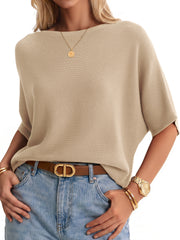 Women's Oversized Batwing Sleeve Business Casual Sweater Tops