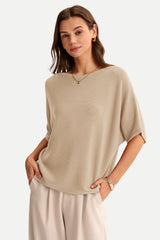 Women's Oversized Batwing Sleeve Business Casual Sweater Tops