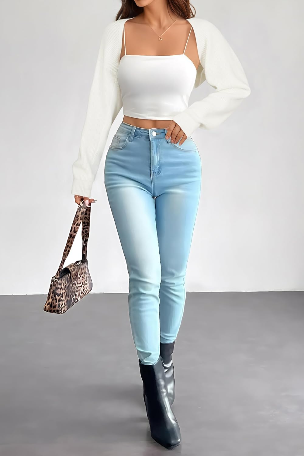 Arach&Cloz Women's Wool Blend Bolero Shrug Fall Fashion Cropped Cardigans 2025