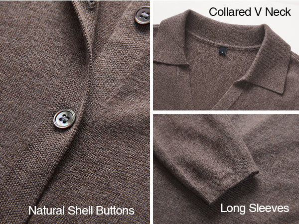 Women's Wool Blend Collared Neck Business Casual Cardigan 2026 A+ 图文
