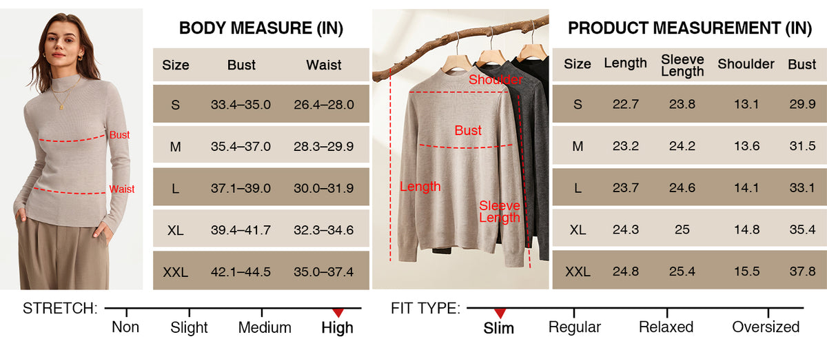 Arach&Cloz Women's 100% Merino Wool Long Sleeve Mock Neck Sweater Work Fall A+ 图文