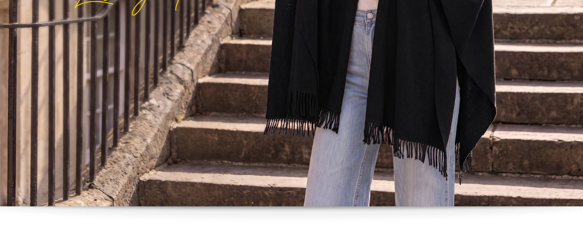 Arach&Cloz Wool-Blend Loop-Front Fringe Shawl A+ 图文